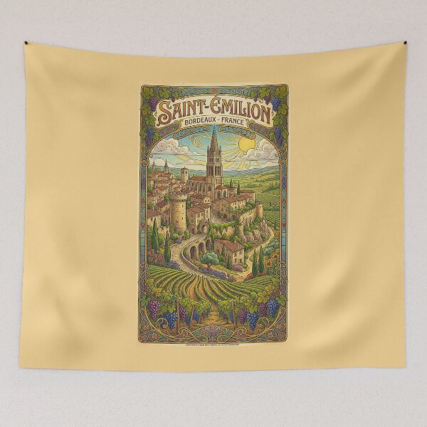 Item preview, Saint-Émilion Art Nouveau Poster designed and sold by travelwitheric.