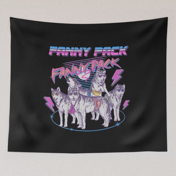 Item preview, Cool Fanny Pack Wolves Retro 80s Style designed and sold by DoodleVerseDark.