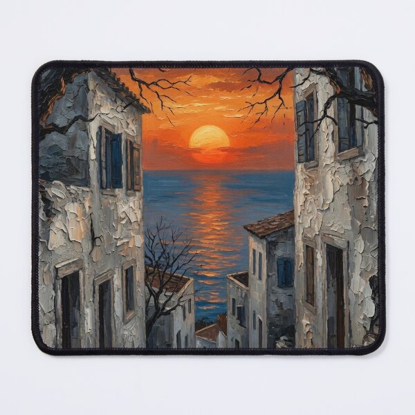 Item preview, Mediterranean Coastal Town Sunset Ocean View designed and sold by Davidaccio Collection .