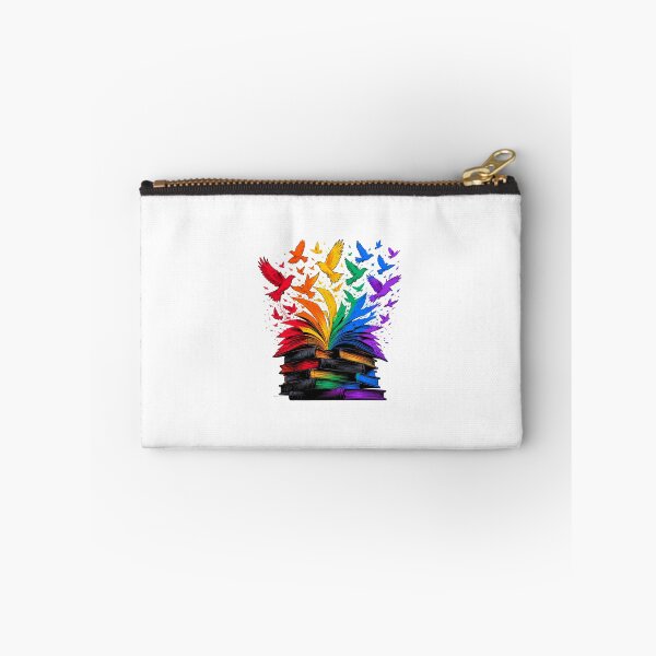 Item preview, Books Flying Into Rainbow Birds Vibrant Bookish Magic designed and sold by chattsuede.