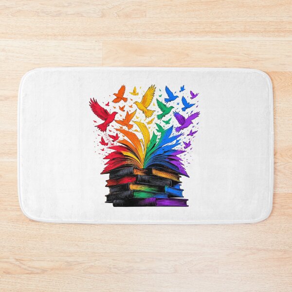 Item preview, Books Flying Into Rainbow Birds Vibrant Bookish Magic designed and sold by chattsuede.