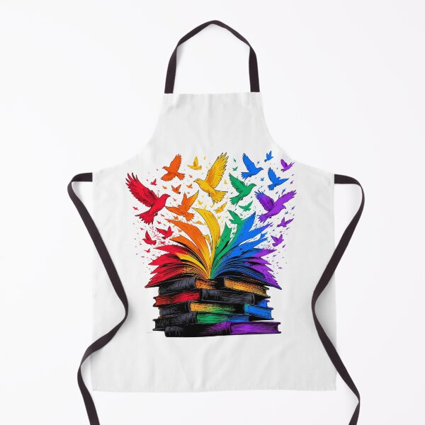 Item preview, Books Flying Into Rainbow Birds Vibrant Bookish Magic designed and sold by chattsuede.