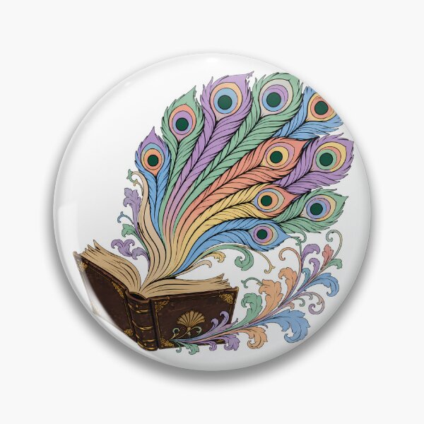 Item preview, Peacock Feather Book Lover Magical Library Vintage designed and sold by chattsuede.