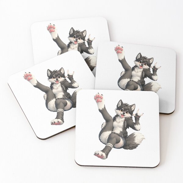 Item preview, Cute Furry Wolf Girl - Kawaii Anthro Wolf designed and sold by RandomCapyshop.