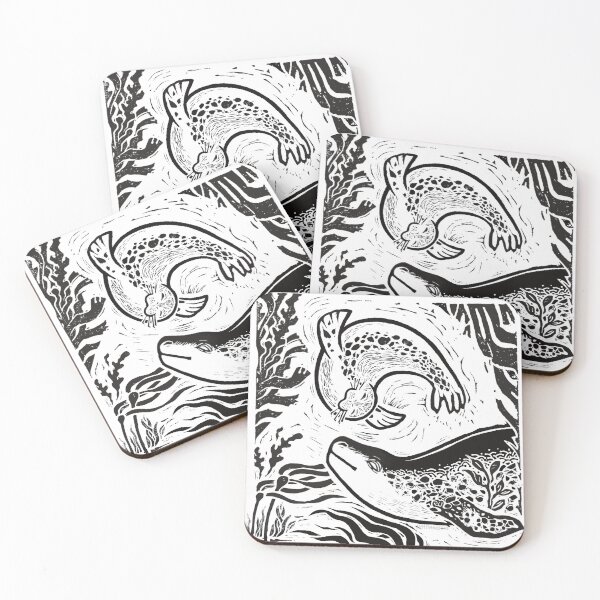Item preview, Grey and leopard selkie love b&w designed and sold by petselkie.