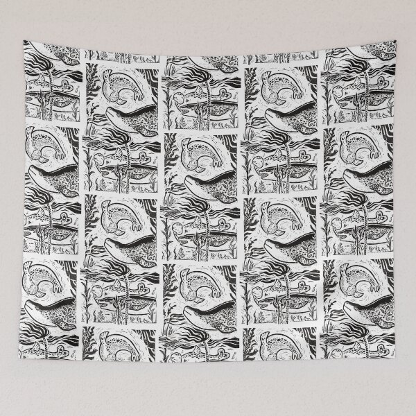 Item preview, Grey and leopard selkie love b&w designed and sold by petselkie.