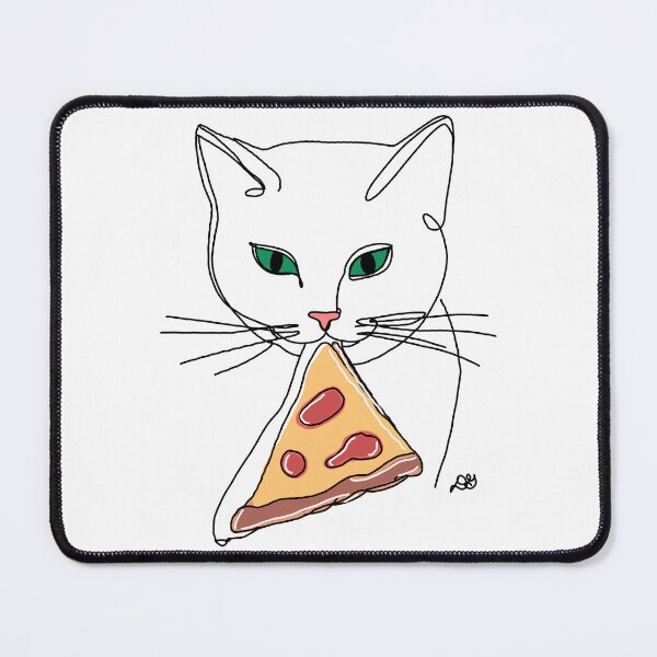 Item preview, Pizza Cat Slice Colour Line Art designed and sold by Evil B Creative.