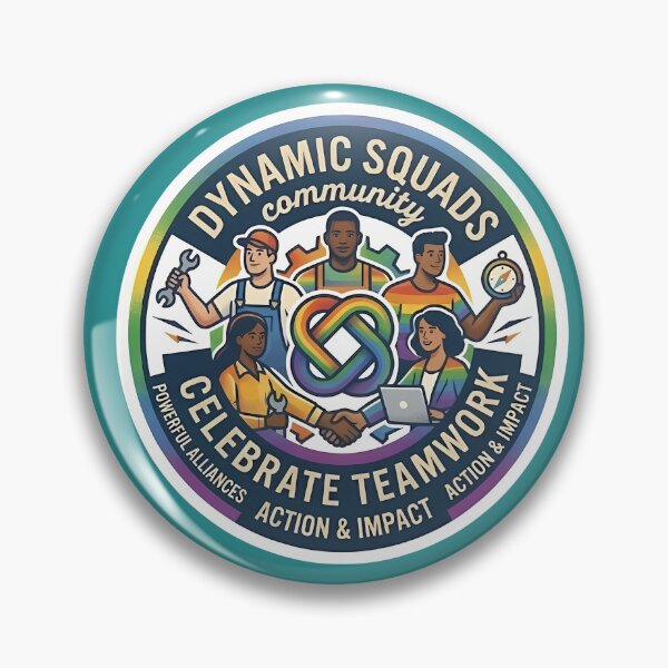 Item preview, Dynamic Squad Diversity & Teamwork Badge - Inclusive Professional Pride Sticker designed and sold by VectorJoy.