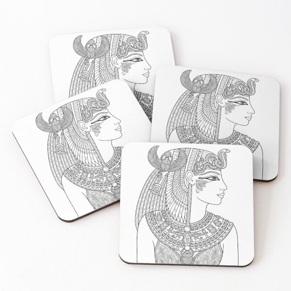 Item preview, Egyptian Queen Coloring Page | Ancient Egypt Line Art Illustration designed and sold by Queen Cleopatra.