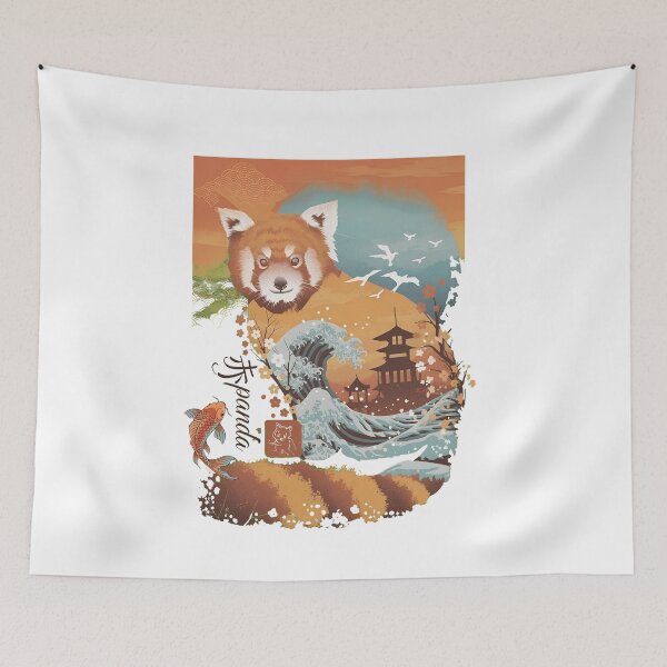 Item preview, Panda Wave Japanese Style Animal Art designed and sold by Noheqa.