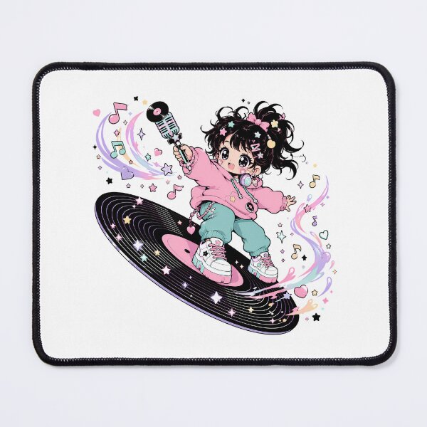 Item preview, Kawaii Vinyl Anime Girl Cute Chibi Retro DJ designed and sold by chattsuede.