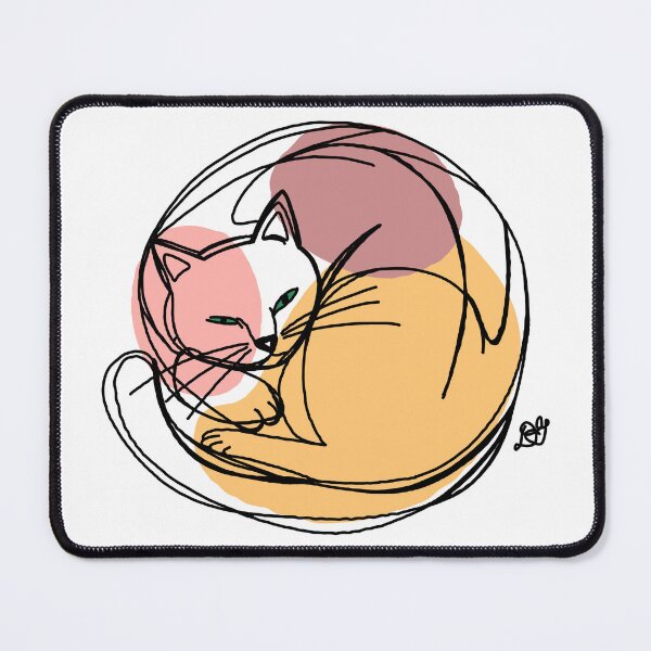 Item preview, Curled Sleeping Cat Line Art Print designed and sold by Evil B Creative.