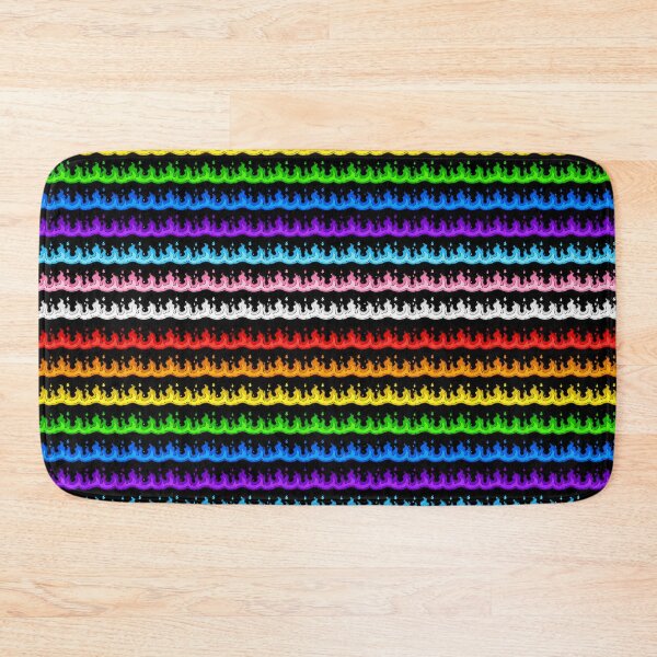 Item preview, Rainbow Pride Flag Flame Stripe Pattern on Black designed and sold by BeJolley.