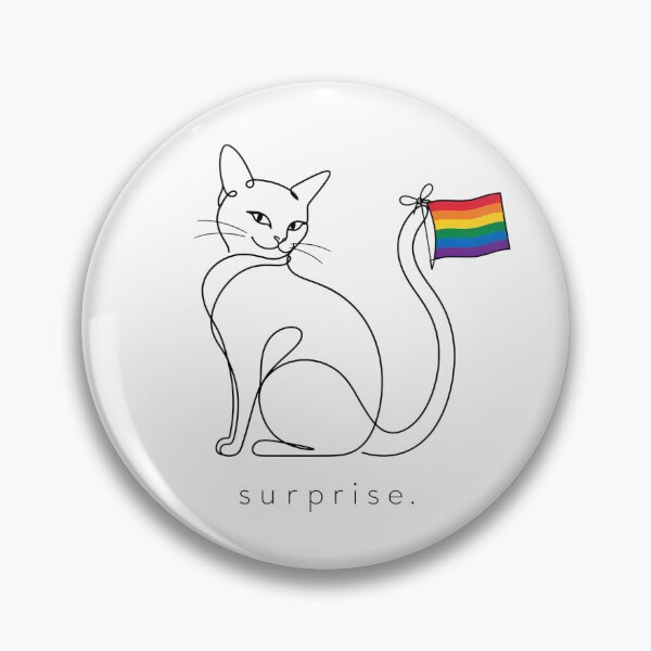 Item preview, Rainbow Pride Cat Surprise Minimalist Black White designed and sold by chattsuede.