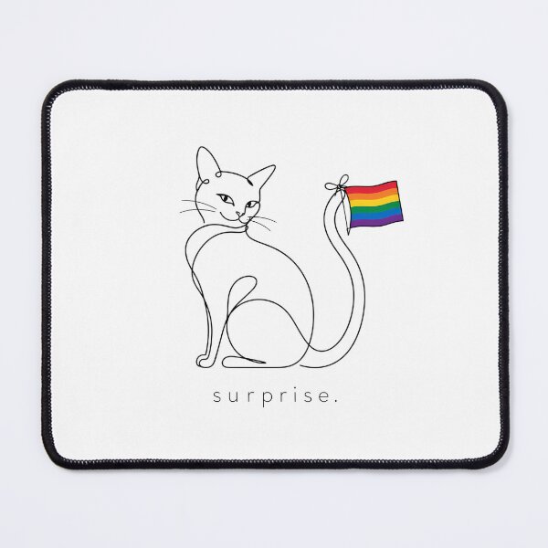 Item preview, Rainbow Pride Cat Surprise Minimalist Black White designed and sold by chattsuede.