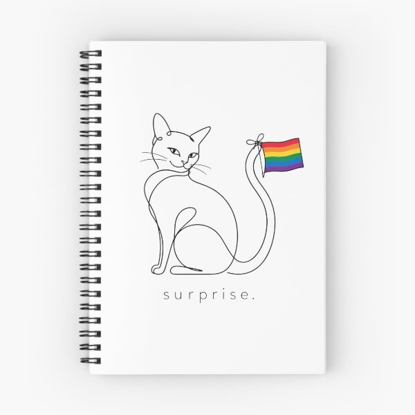 Item preview, Rainbow Pride Cat Surprise Minimalist Black White designed and sold by chattsuede.