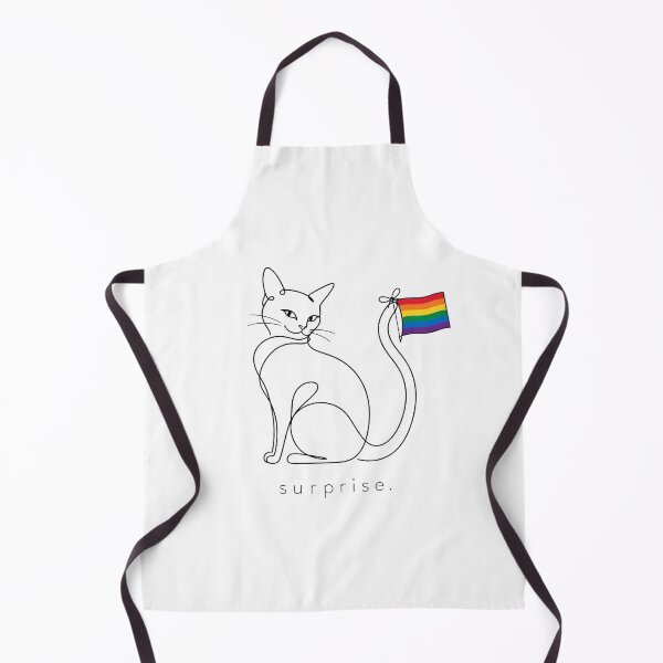 Item preview, Rainbow Pride Cat Surprise Minimalist Black White designed and sold by chattsuede.