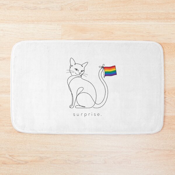 Item preview, Rainbow Pride Cat Surprise Minimalist Black White designed and sold by chattsuede.