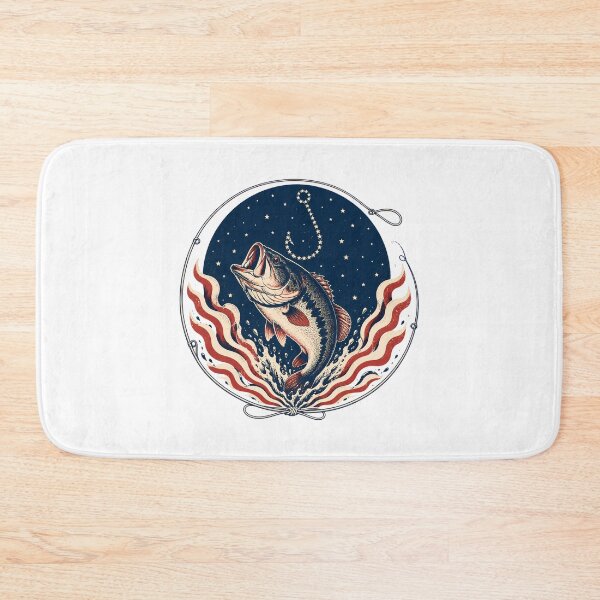 Item preview, American Flag Bass Fishing Vintage Americana Emblem designed and sold by chattsuede.
