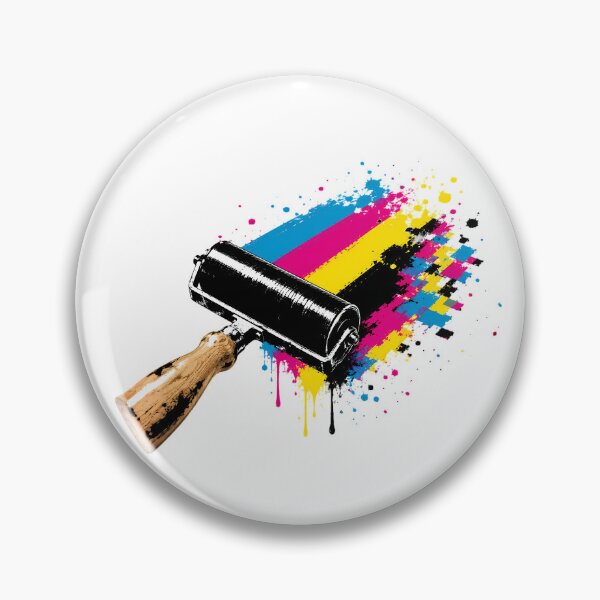 Item preview, CMYK Printmaking Brayer Dynamic Colorful Ink Drips designed and sold by chattsuede.