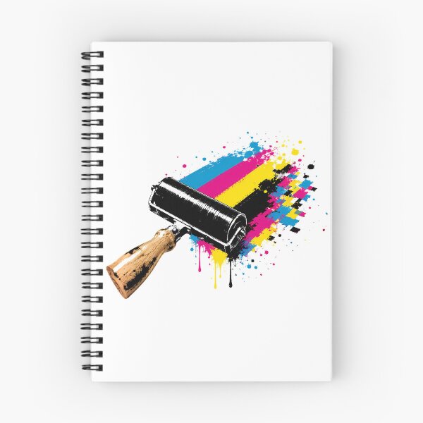 Item preview, CMYK Printmaking Brayer Dynamic Colorful Ink Drips designed and sold by chattsuede.