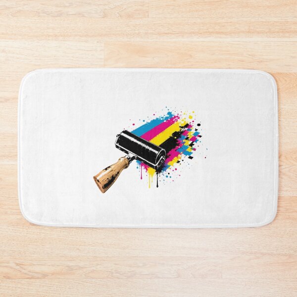 Item preview, CMYK Printmaking Brayer Dynamic Colorful Ink Drips designed and sold by chattsuede.