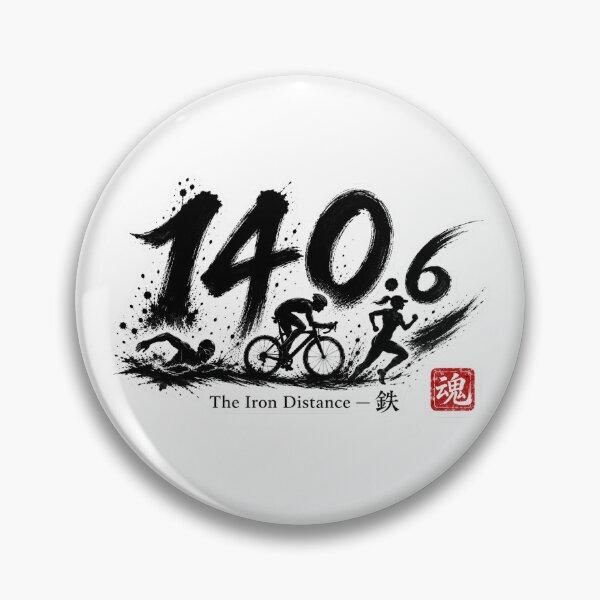 Item preview, 140.6 The Iron Distance – Japanese Sumi-e Triathlon Swim Bike Run art designed and sold by Locker39.