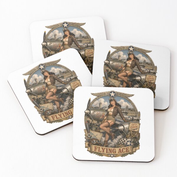 Item preview, Vintage Flying Ace Pinup Art designed and sold by castillomiami.