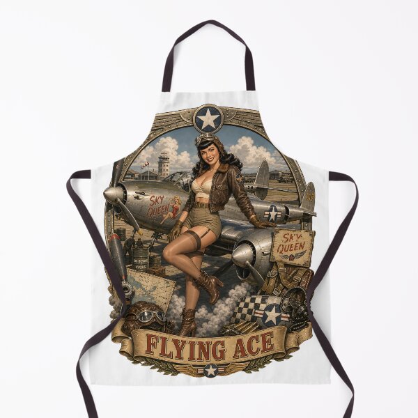Item preview, Vintage Flying Ace Pinup Art designed and sold by castillomiami.