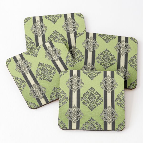 Item preview, Matte Green Apple Striped Damask designed and sold by DesignsByPrnces.