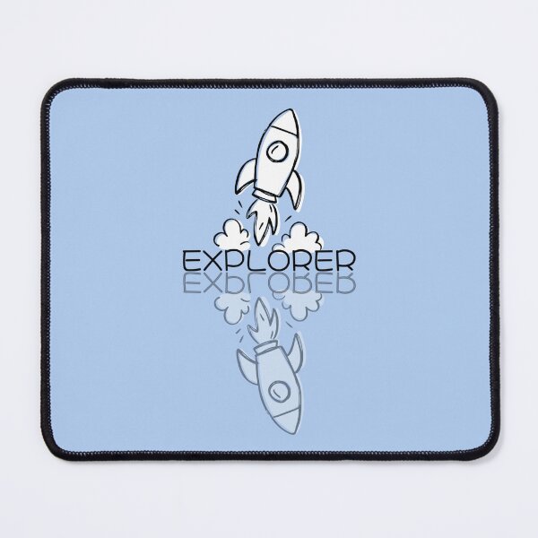 Item preview, Cute Blue Rocket Doodle Explorer Reflection  designed and sold by TackyTime.