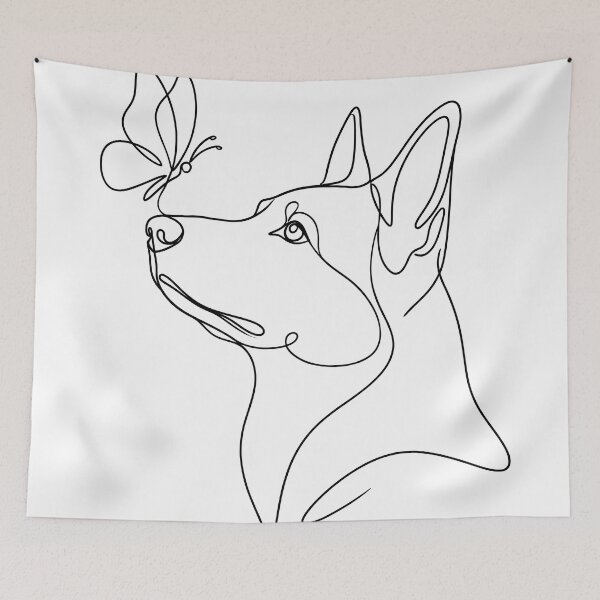 Item preview, Minimalist German Shepherd And Butterfly Dog Lover designed and sold by MintedMinds.