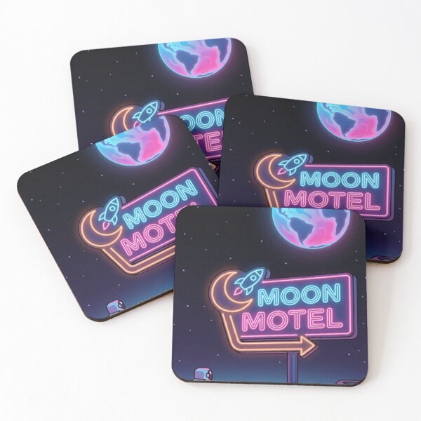Item preview, Moon Motel Neon Arrow Sign Space Astronaut Retro Humor Cosmic Art designed and sold by Void and Neon.