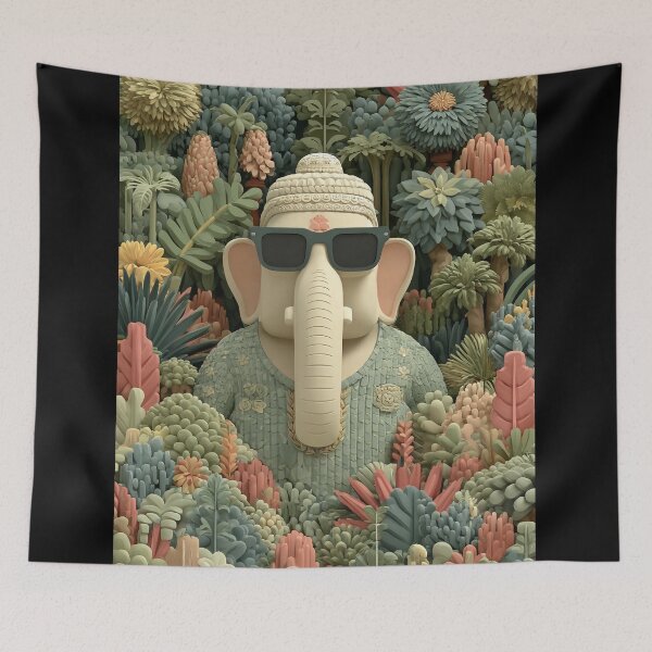 Item preview, Ganesha 3D Art Toy Minimalist Tropical Forest Poster designed and sold by PANNARUK THAILAND.