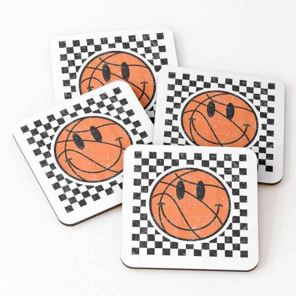 Item preview, Game Day Basketball Smile Face Checkered Retro Vintage Style T-Shirt designed and sold by KTY-NUSS.