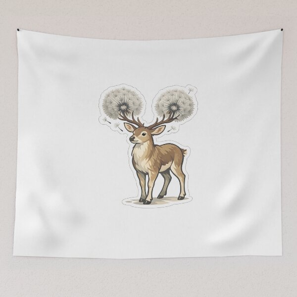 Item preview, Dandelion Deer Minimal Nature Creature Design designed and sold by Naviora.