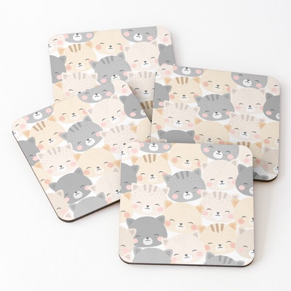 Item preview, Cute Cat Pattern | Kawaii Cat Seamless Print for Cat Lovers designed and sold by RJACreative.
