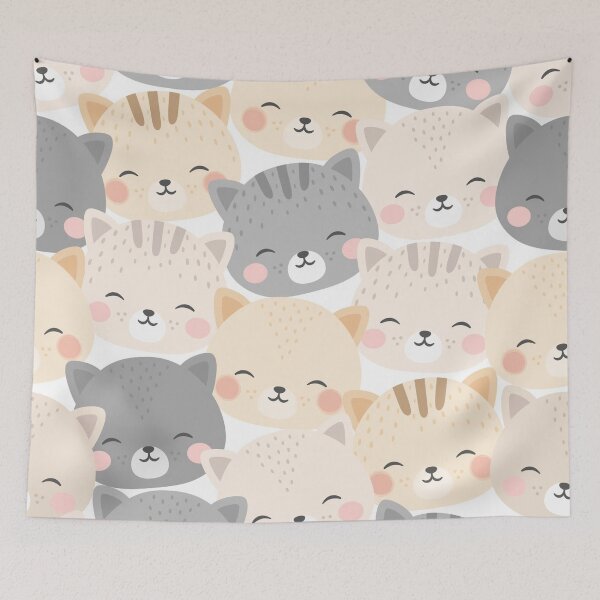 Item preview, Cute Cat Pattern | Kawaii Cat Seamless Print for Cat Lovers designed and sold by RJACreative.