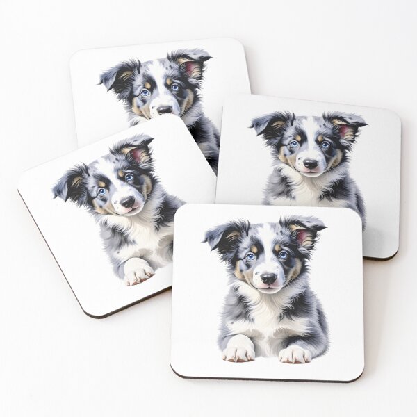 Item preview, Blue Merle Border Collie Puppy Portrait designed and sold by SabraDD.
