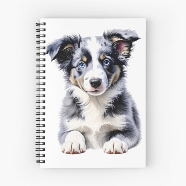 Artikelvorschau, Porträt eines blauen Merle Border Collie Welpen entworfen und verkauft von SabraDD.