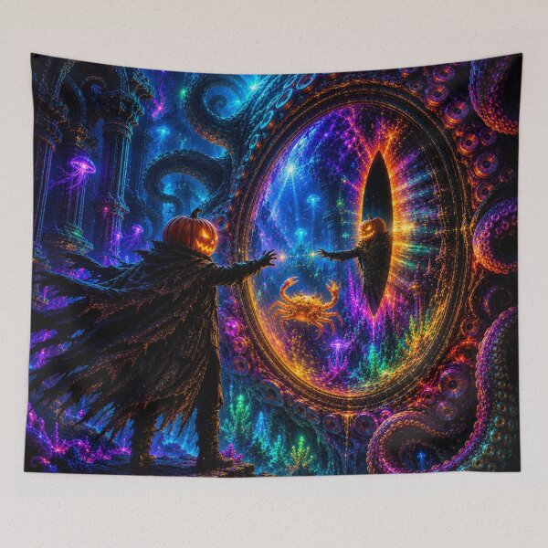 Item preview, Headless Horseman Mirror Navigator – Underwater Gothic Fantasy Art designed and sold by TheHorsemanRidesAgain.