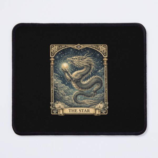 Item preview, The Star Tarot Card Japanese Dragon Ryu Yokai Occult Art designed and sold by YokaiInk.