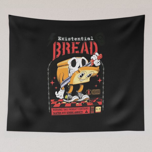 Item preview, Existential Bread Skull Knife Anxiety Graphic designed and sold by folk-4-arts.