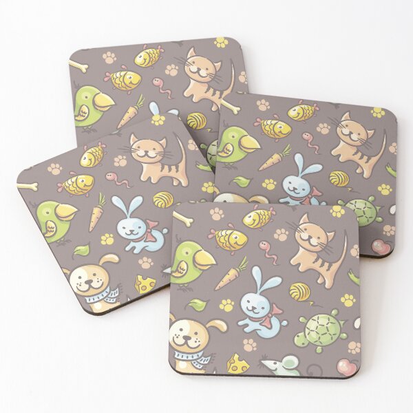 Item preview, Cute Pet Friends Pattern | Kawaii Animal Seamless Print for Pet Lovers designed and sold by RJACreative.