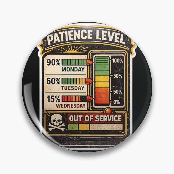 Item preview, Patience Level Out Of Service Funny Sarcastic Sticker designed and sold by piketo.