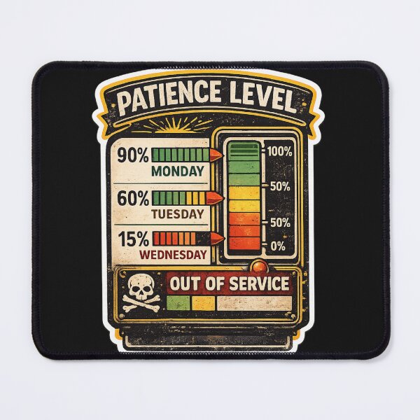 Item preview, Patience Level Out Of Service Funny Sarcastic Sticker designed and sold by piketo.