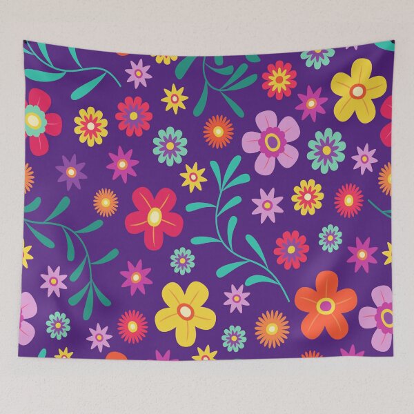 Item preview, Colorful Retro Floral Pattern | Vibrant Boho Flower Seamless Design designed and sold by RJACreative.