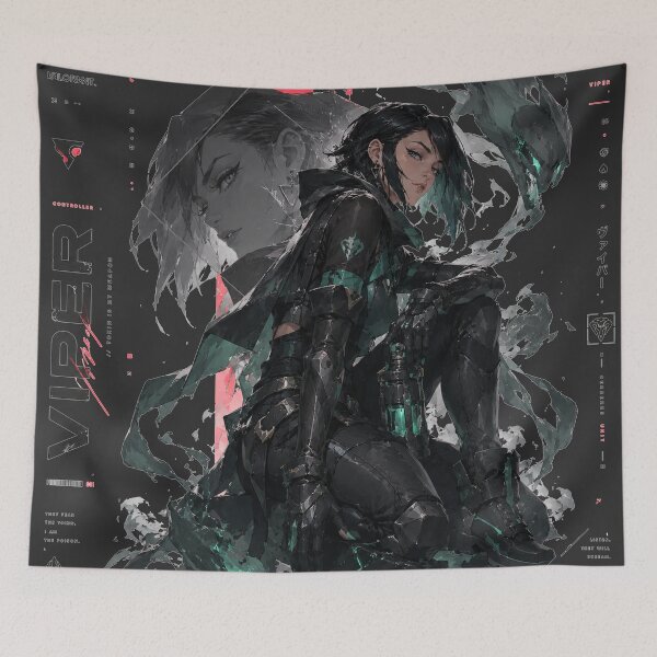 Item preview, Valorant Viper Dark Aesthetic Cyberpunk Gaming Poster | Toxic Queen Anime Style Art designed and sold by NBT-NOVA.