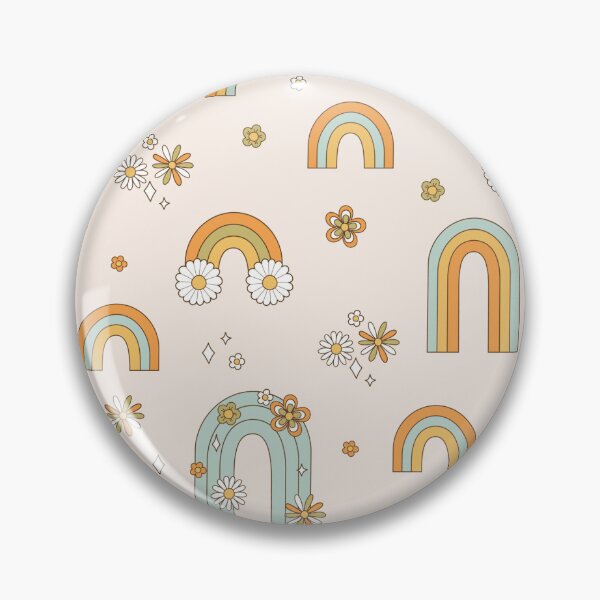 Item preview, Boho Rainbow Floral Pattern | Retro Daisy Rainbow Seamless Design designed and sold by RJACreative.