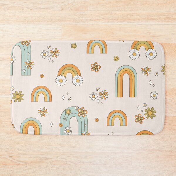 Item preview, Boho Rainbow Floral Pattern | Retro Daisy Rainbow Seamless Design designed and sold by RJACreative.